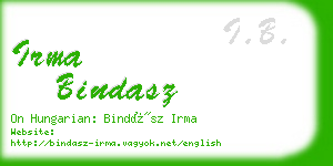 irma bindasz business card